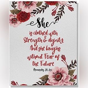New Canvas picture for easel or wall with Bible verse.